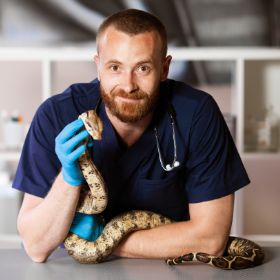 Nathan Anderson with a snake
